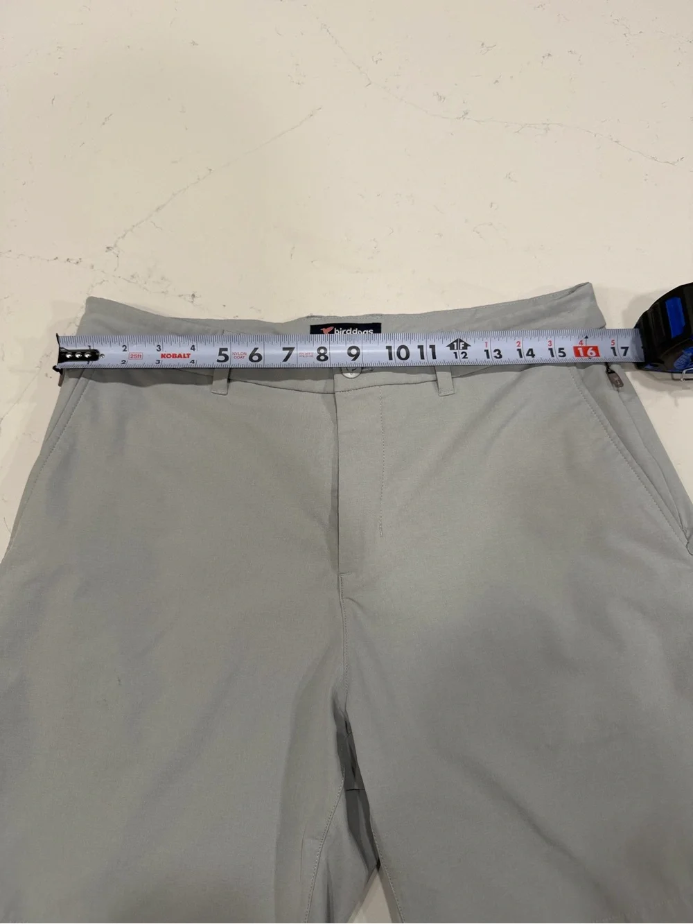 Birddogs Men’s Light Gray Flat Front Golf Shorts - 32